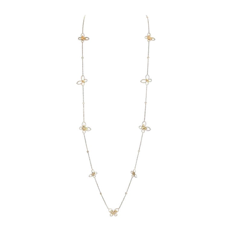 LB Exclusive Collier long papillon en or jaune 18 carats et diamants de 5,0 carats