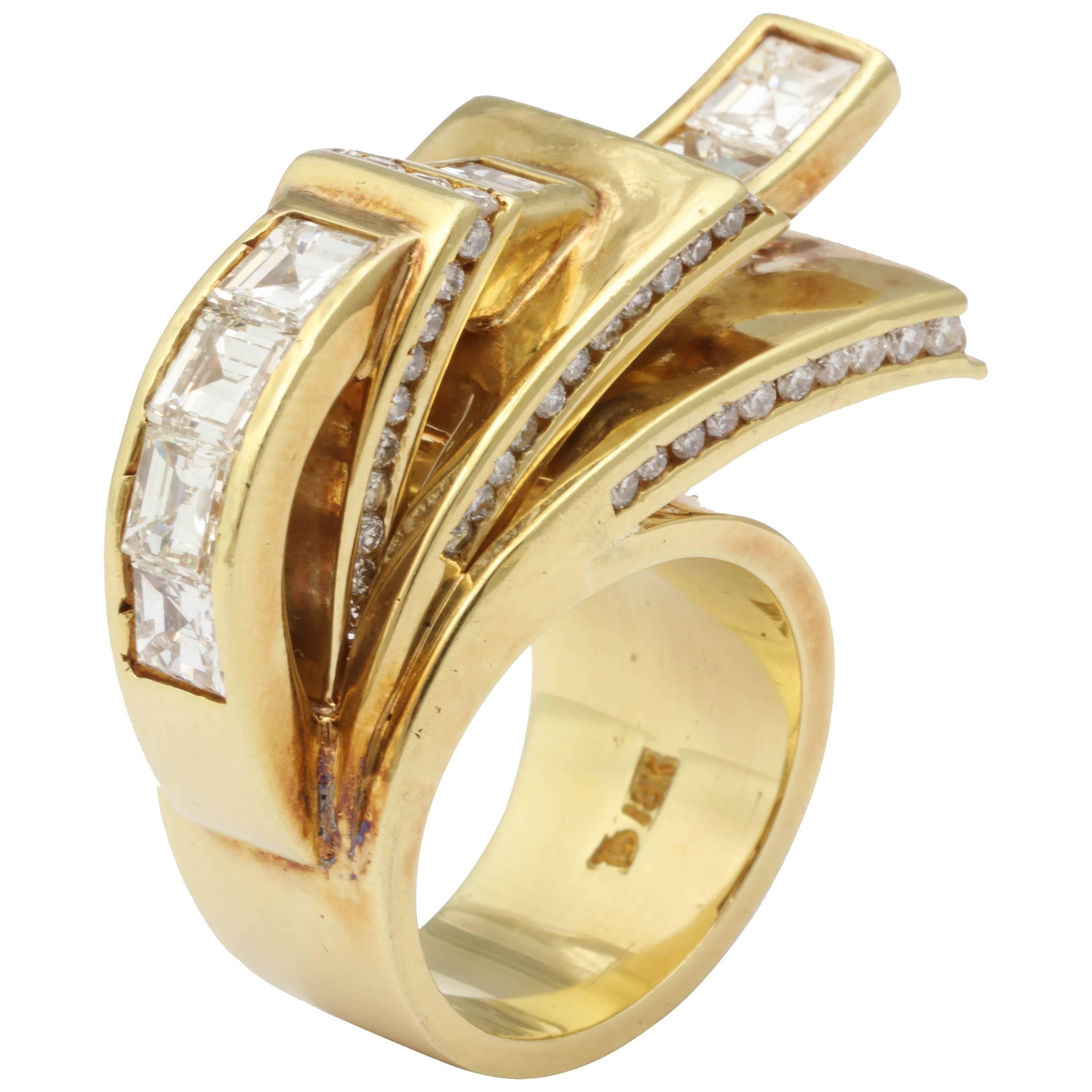 Diamond Gold High Style Ring