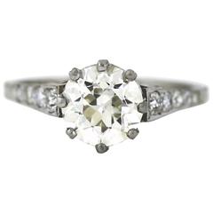 Art Deco 1.82 Carat GIA Cert Old European Cut Diamond Platinum Ring 3