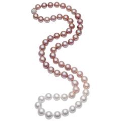 Superb Pink Pearl Ombre Necklace 8