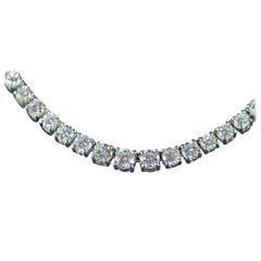 15 Carats Diamonds Platinum Necklace 