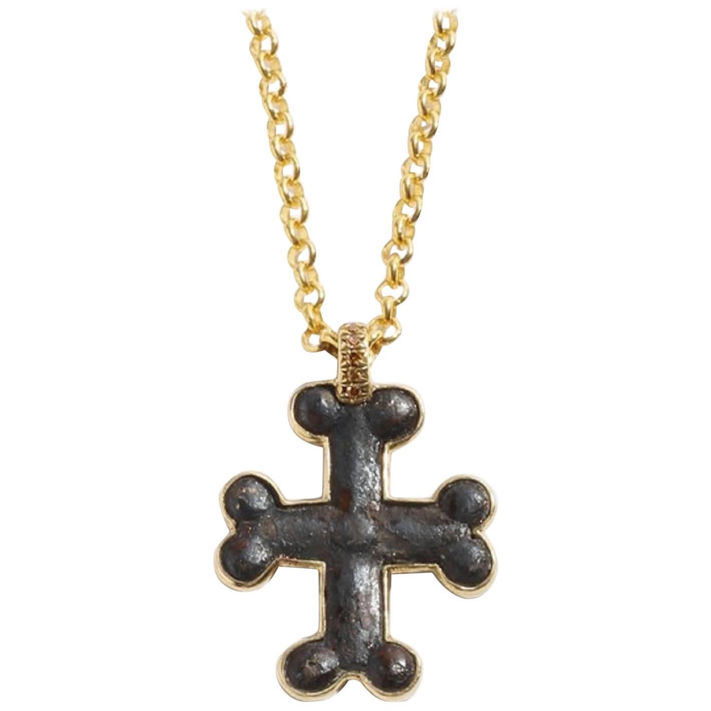 Ancient Byzantine Cross - Bronze Diamond Gold 