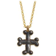 Antique Ancient Byzantine Cross - Bronze Diamond Gold 