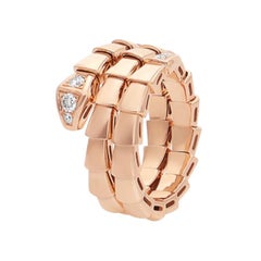 Bvlgari Serpenti Anillo Víbora Oro Rosa y Diamantes 357866