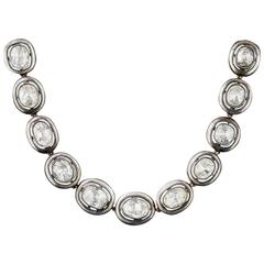 24 Carat Russian Rose-Cut Diamond Silver Gold Necklace 2