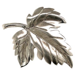 Vintage Tiffany & Co. Estate Leaf Brooch Pin Sterling Silver 7 Grams