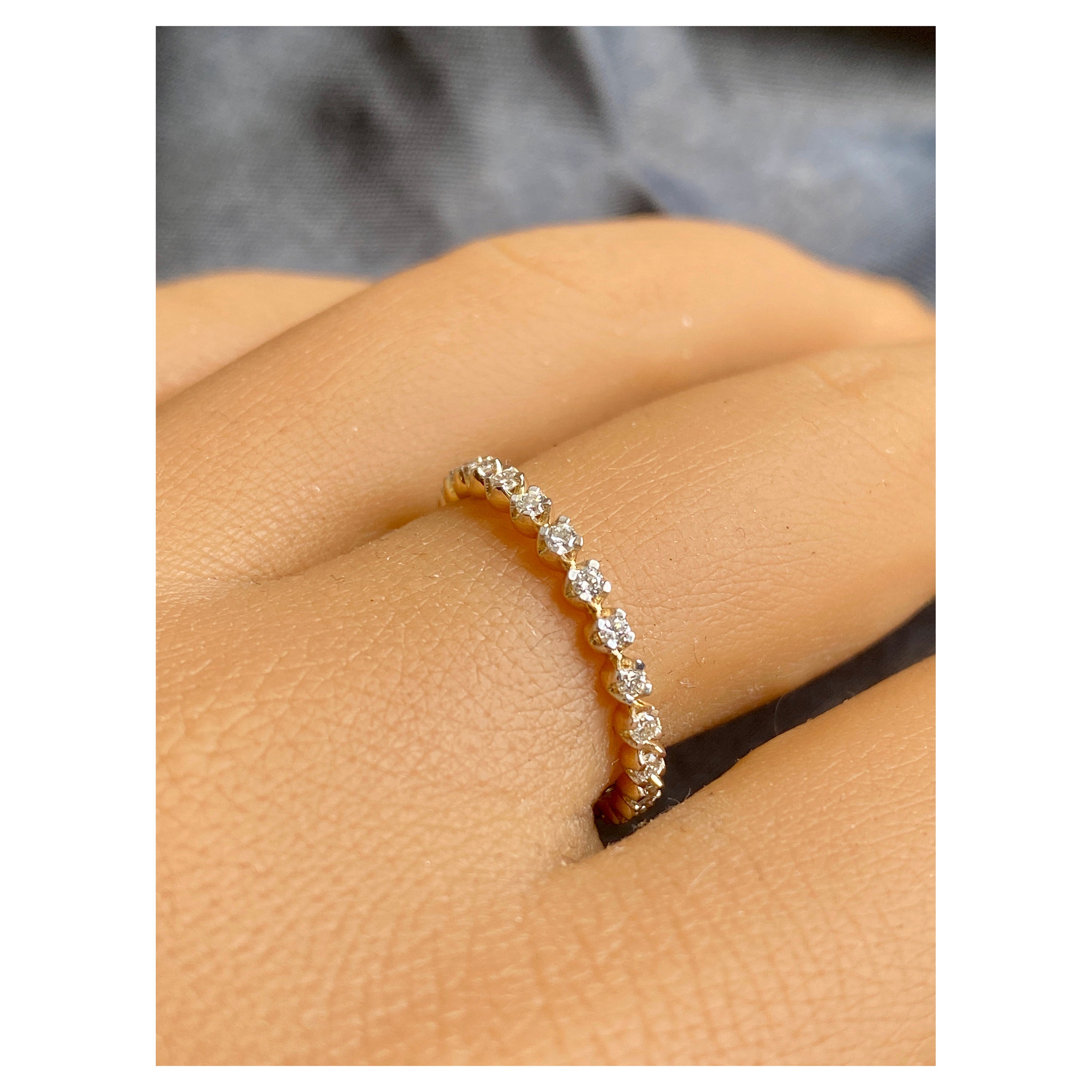 Diamond Eternity Band Stack, Natural Diamond Ring Stack, Dainty Stackable Rings For Sale