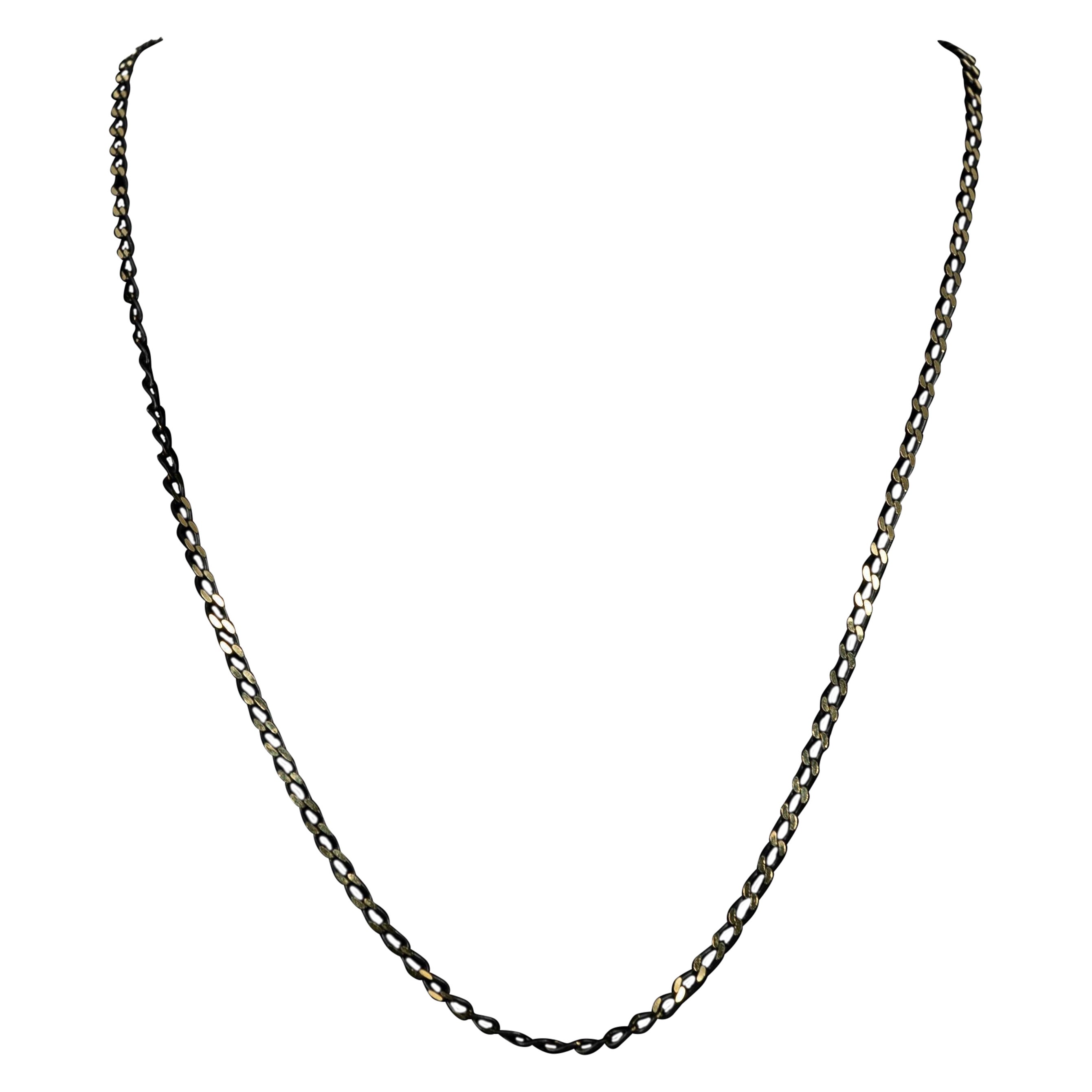 18 Karat Black and Yellow Gold Curb Necklace For Sale