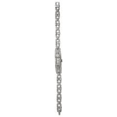 Longines Tishman & Lipp Ladies Platinum Diamond Wristwatch 12