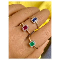 Gemstone Solitaire Rings, Ruby Ring, Emerald Ring, Sapphire Ring, 14k Gold Ring