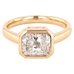 2.29 Carat Radiant Cut East-West Bezel Set Diamond Ring