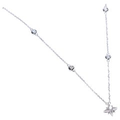Classic Round-Cut White Diamond 14k White Gold Necklace