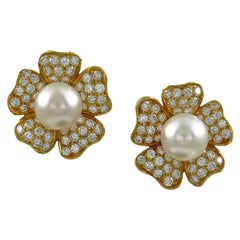 Van Cleef & Arpels Pearl Diamond Earrings