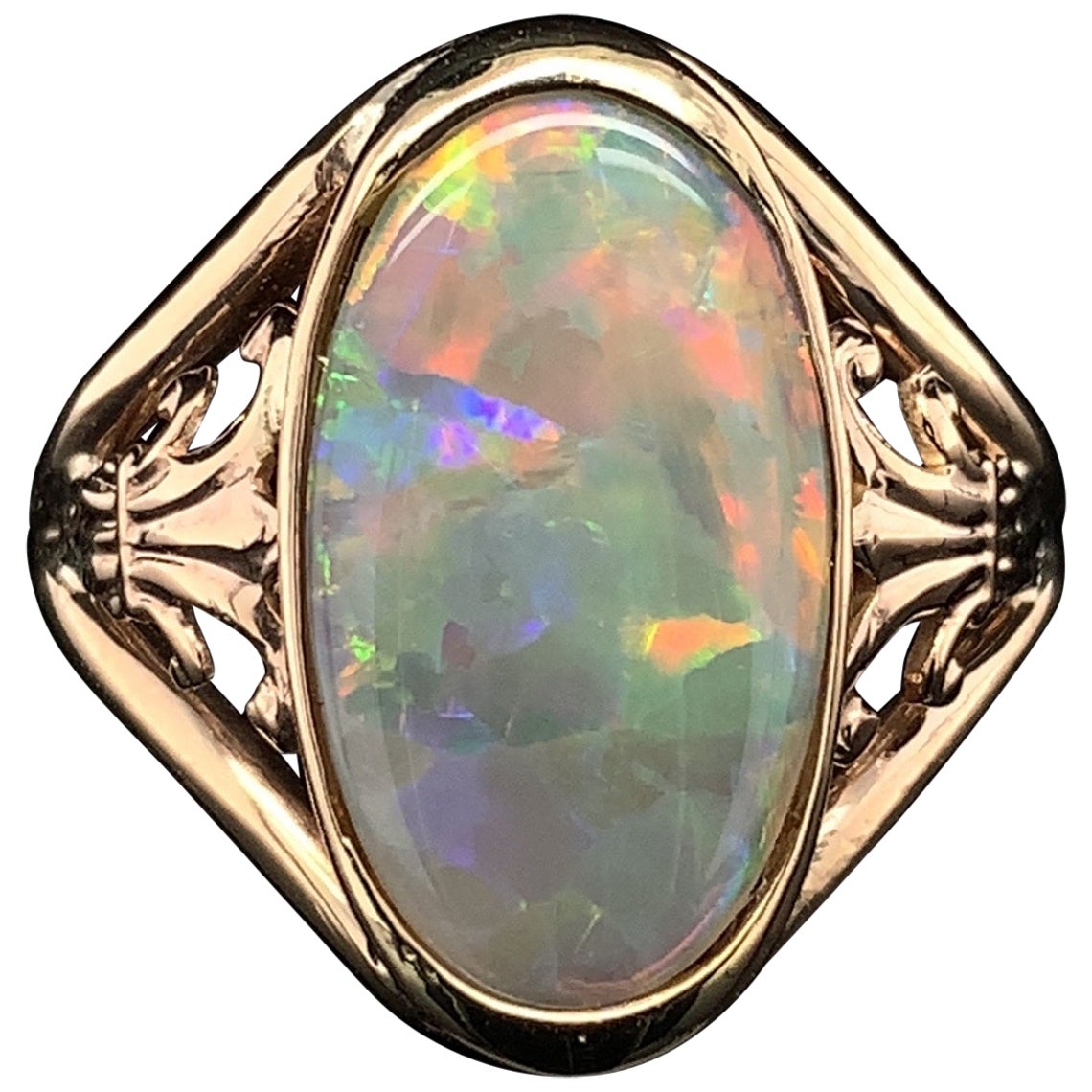 Men s 10K Gold 5 53ct Aquamarine Ring At 1stDibs