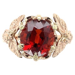 Vintage 14k 3.71ct Vibrant Spessartine Garnet Ring