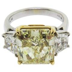 Fancy Yellow Diamond Platinum Engagement Ring