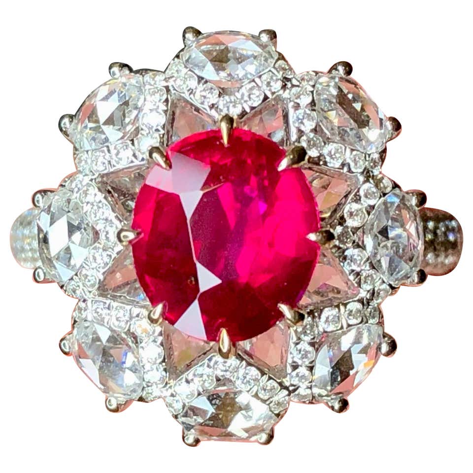 EXPECTIONAL GRS Certified VIVID RED PIGEON BLOOD UNheated Ruby Ring For ...