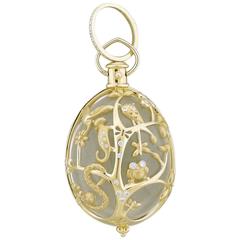 Temple St. Clair Large Crystal Diamond Gold Anima Earth Pendant 7