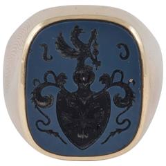 Sardonyx Intaglio Gold Signet Ring