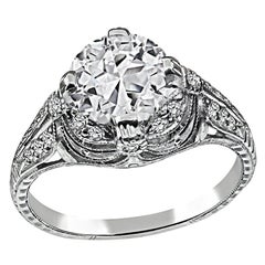 Verlobungsring mit GIA-zertifiziertem 1,68 Karat Diamant im Art déco-Stil
