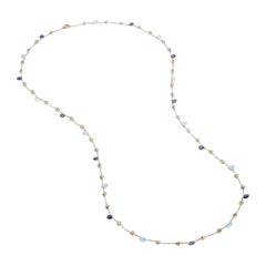 Lange Halskette aus Gelbgold mit Iolith und blauem Topas von Marco Bicego 