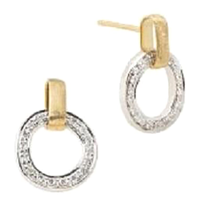 MARCO BICEGO 18K White Gold Diamond Silk Wist Drop Earrings