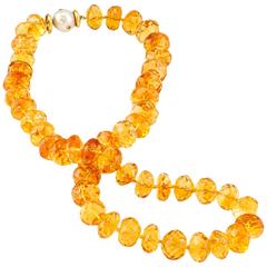 Seaman Schepps Faceted Citrine Bead Necklace