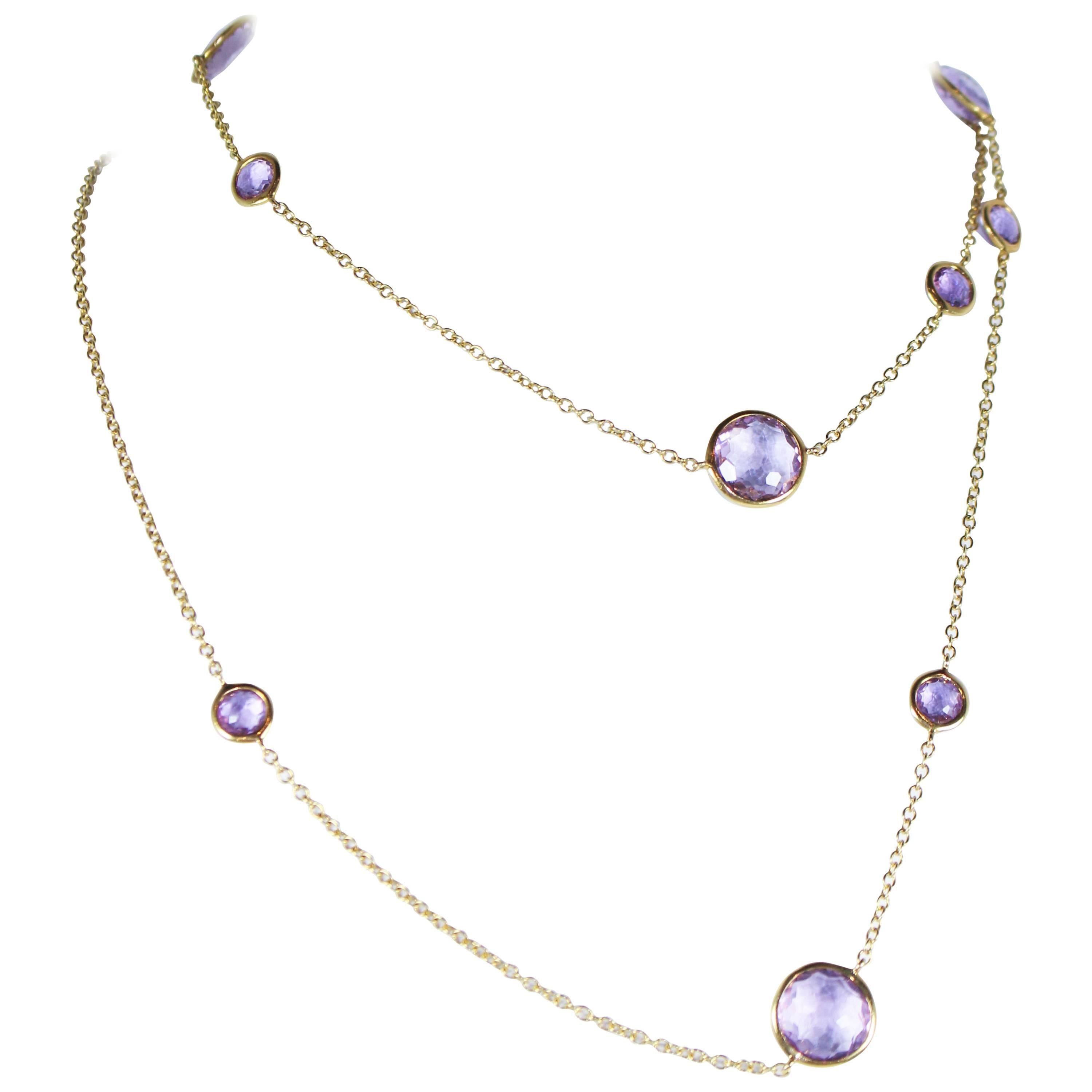 Ippolita Rock Candy Lollipop Faceted Amethyst Gold Necklace