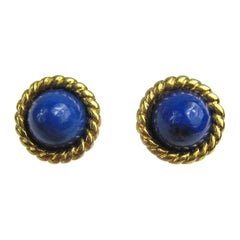 Tiffany & Co. 18k Gold Lapis Lazuli Stud Earrings