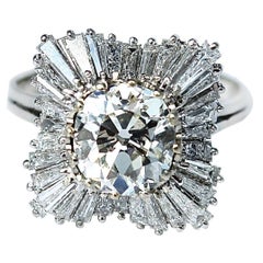 Antique Old Cut Diamond Jupe Ring from the 1960s