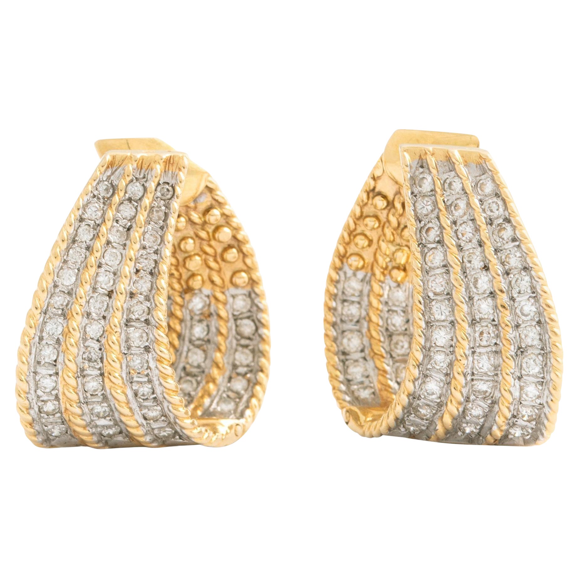 Diamond Gold 18k Earclips For Sale