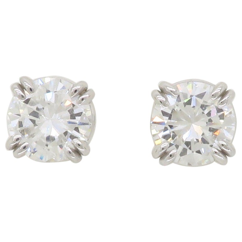 Double Prong Diamond Stud Earrings