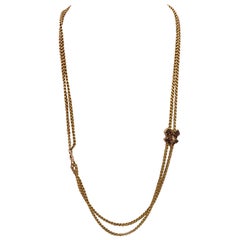 Victorian Enamel, 14k Yellow Gold Slide Necklace