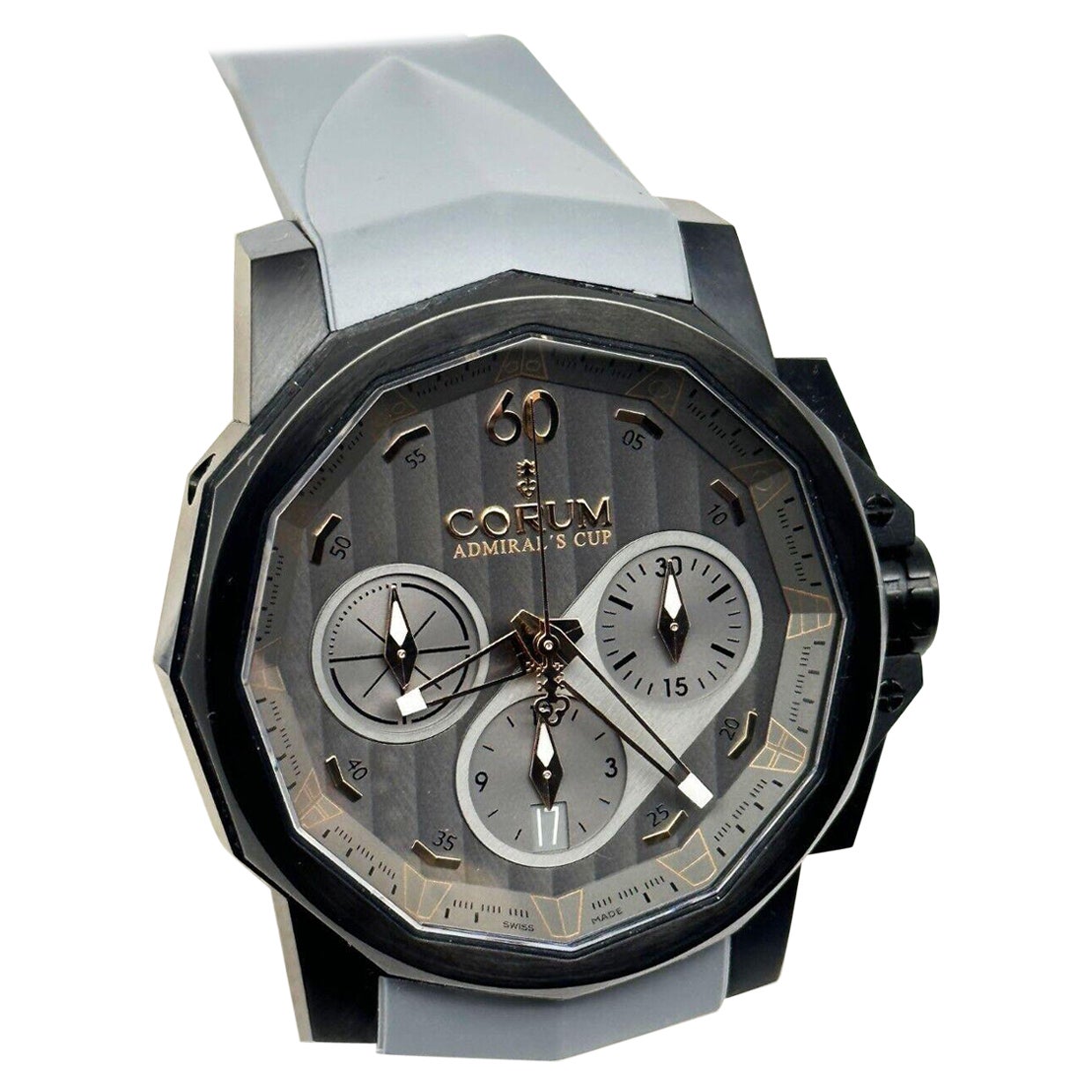Corum 01.0007 Admirals Cup Black Stainless PVD Chronograph Automatic Box For Sale
