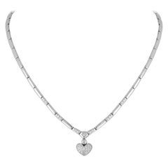 Retro 0.77 Carats Diamond Gold Heart Necklace