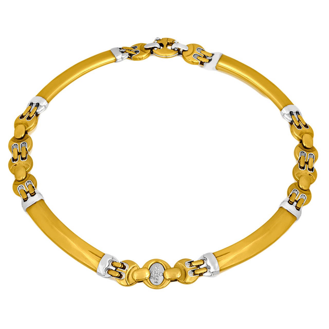 Baraka Two-Tone 18k Gold Choker Necklace For Sale