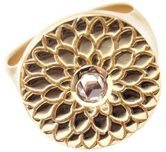 Vintage Me&Ro Lotus Mandala Rose Cut Diamond Gold Ring