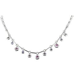 Chaumet Paris Blue and Pink Sapphire Gold Necklace 4
