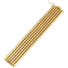 Large Retro Wide Band Bracelet in 18 Karat Yellow Gold