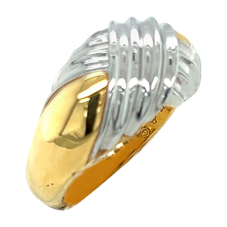 Michael Bondanza 18 Karat Yellow Gold & Platinum"Heatwave" Dome Ring