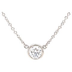 Tiffany & Co. Elsa Peretti Collier à pendentif solitaire en platine et diamants