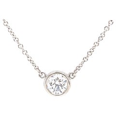 Tiffany & Co. Collana con ciondolo solitario di diamanti di Elsa Peretti in platino