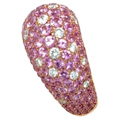 Stenzorn 18KT Roségold Ring mit 8,20 Karat rosa Saphiren und 0,90 Karat. Diamanten