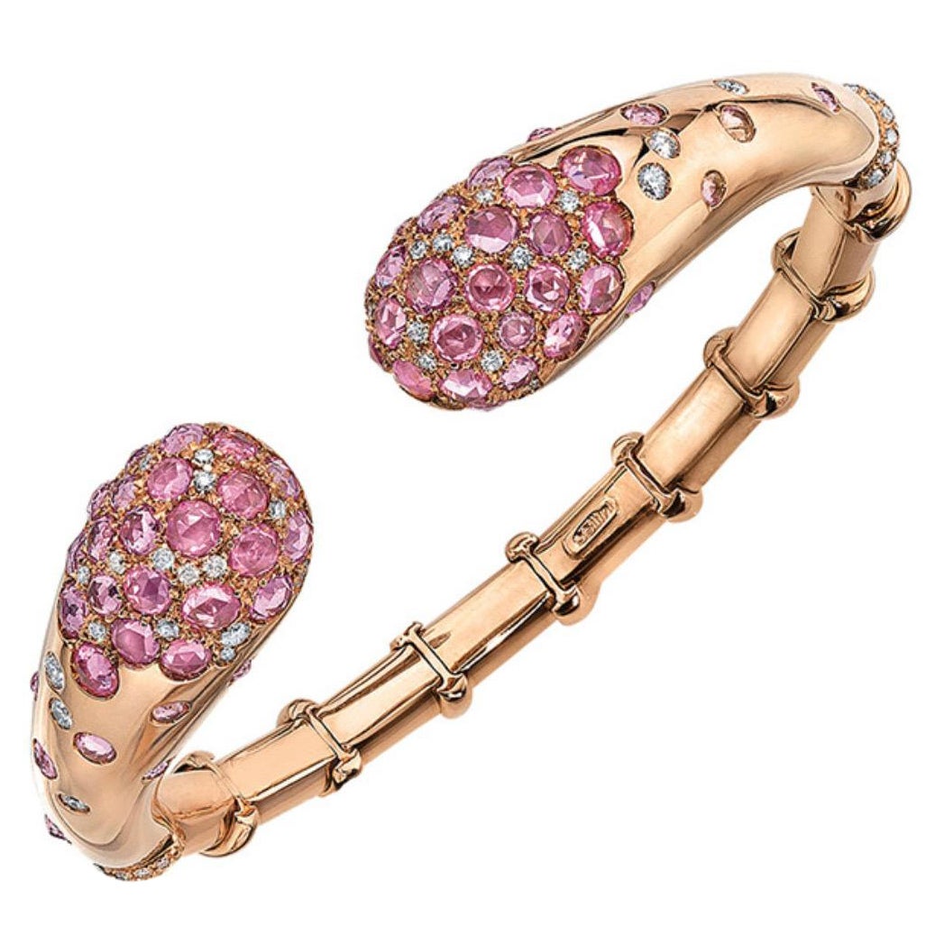 g.Verdi für Cellini 18KT RG Armband mit 7,53 Karat rosa Saphir, .89 Karat Diamanten im Angebot