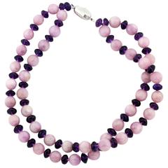 Kunzites & Sparkling Amethysts Necklace 1