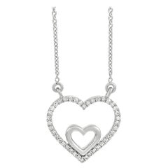LB Exclusive 14k White Gold 0.10ct Diamond Heart Necklace