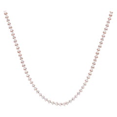 Elizabeth Fine Jewelry 4.00 Carat Round Diamond Tennis Necklace 18k Rose Gold