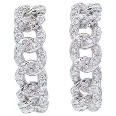 Diamonds, 18 Karat White Gold Modern Earrings.