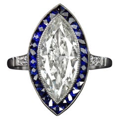 2.42 Carat Royal Blue Sapphire and Diamond Platinum Cocktail Ring