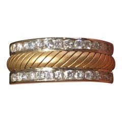 Vintage Wedding Band Ring Diamond Gold Unisex